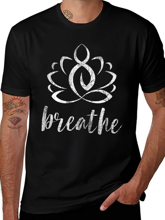 Breathe Lotus Graphic Tee - Mens Black T-Shirt