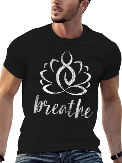 Breathe Lotus Graphic Tee - Mens Black T-Shirt