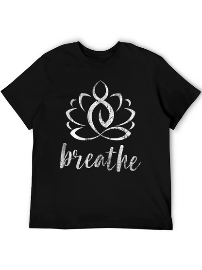 Breathe Lotus Graphic Tee - Mens Black T-Shirt