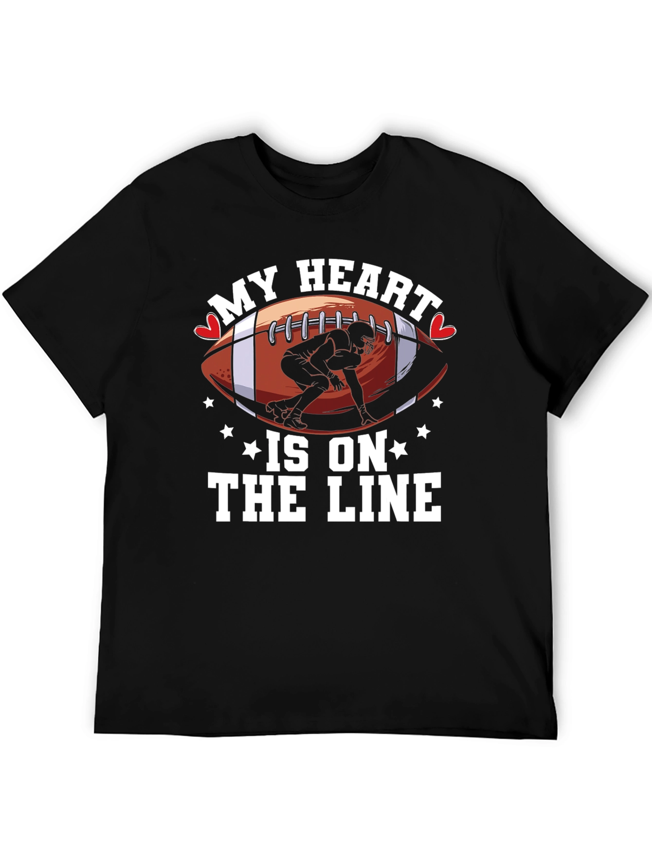 My Heart is on the Line Football T-Shirt