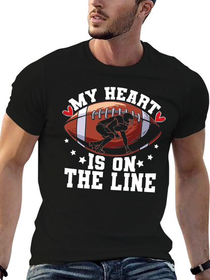 My Heart is on the Line Football T-Shirt