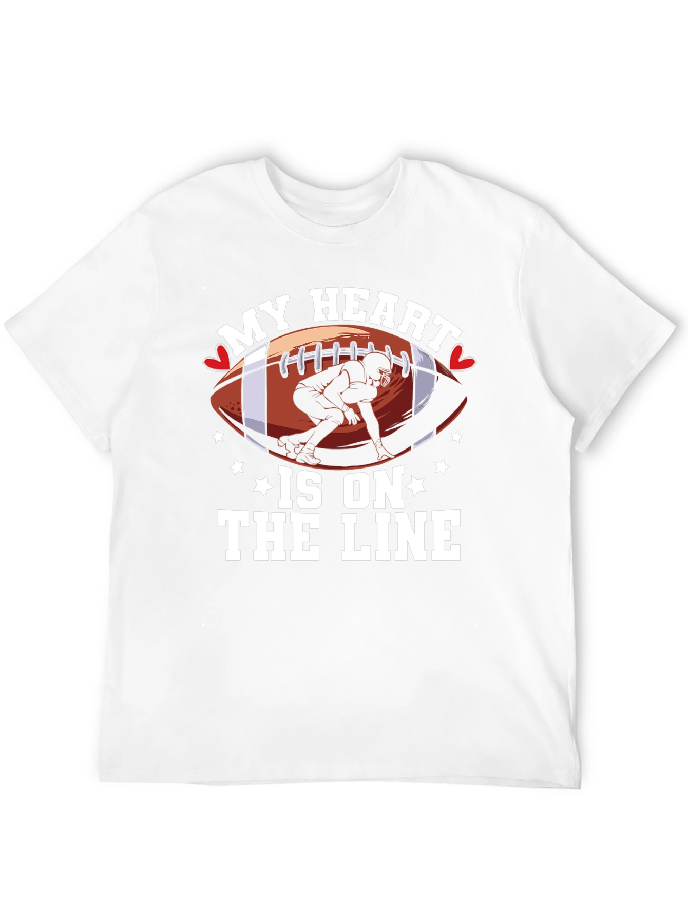 My Heart is on the Line Football T-Shirt