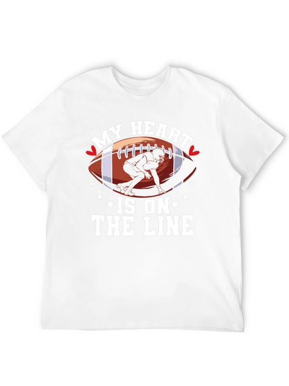 My Heart is on the Line Football T-Shirt