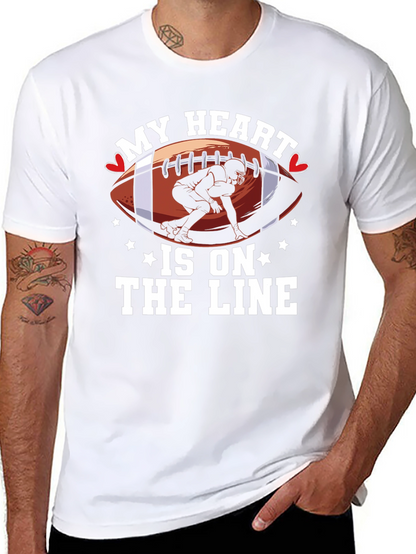 My Heart is on the Line Football T-Shirt