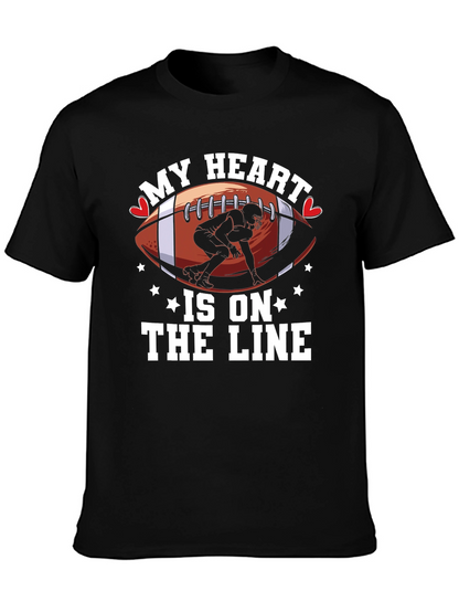 My Heart is on the Line Football T-Shirt