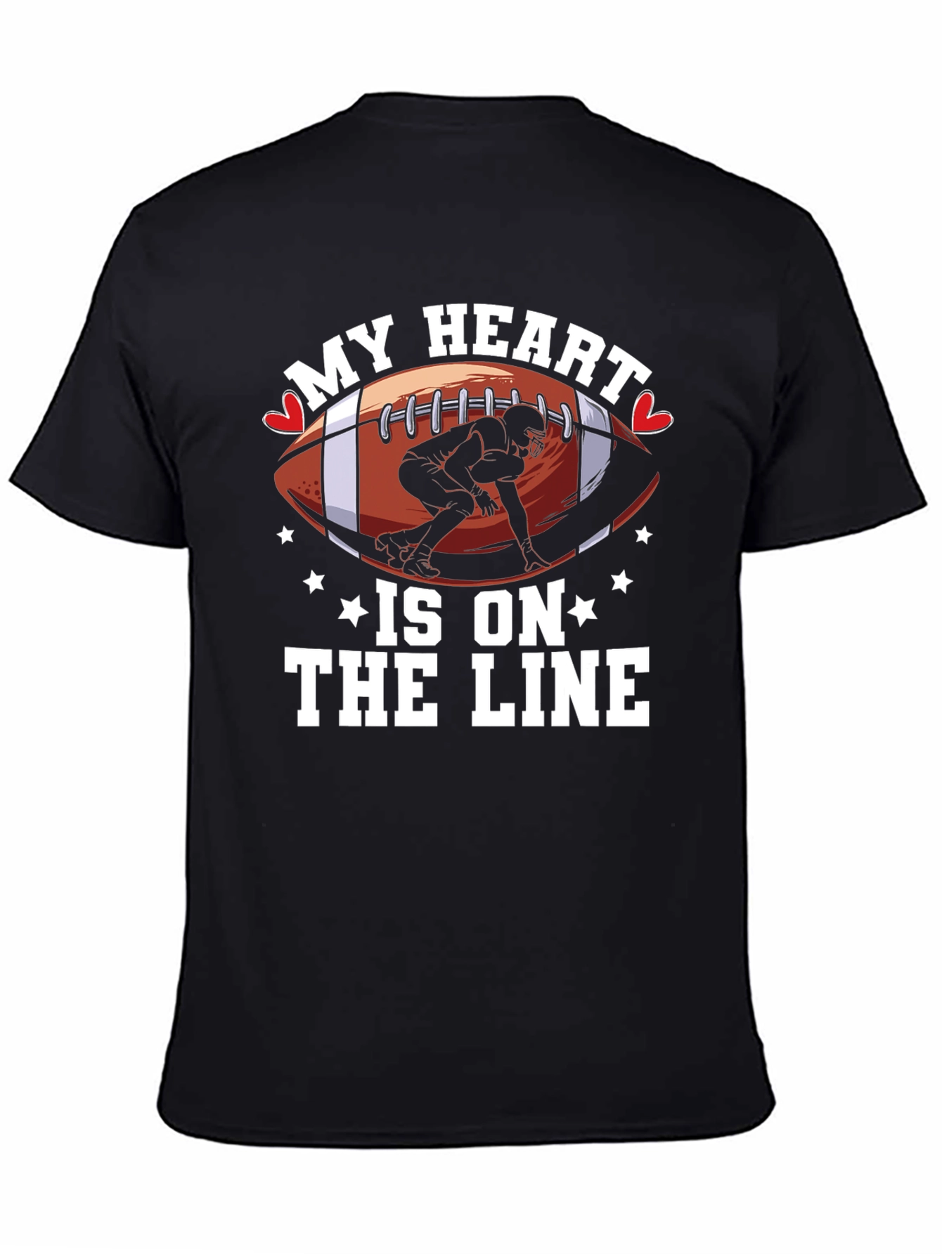 My Heart is on the Line Football T-Shirt