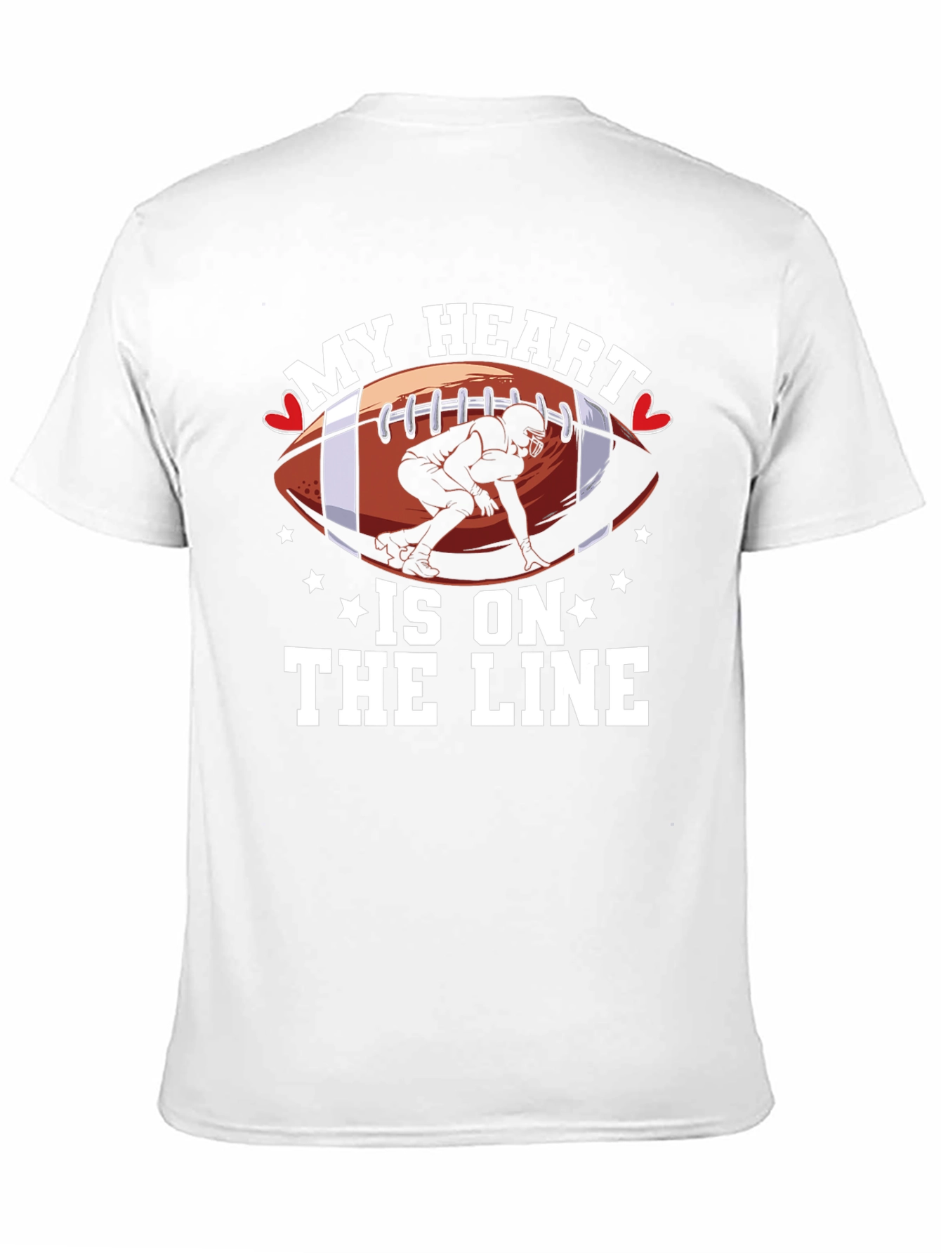 My Heart is on the Line Football T-Shirt