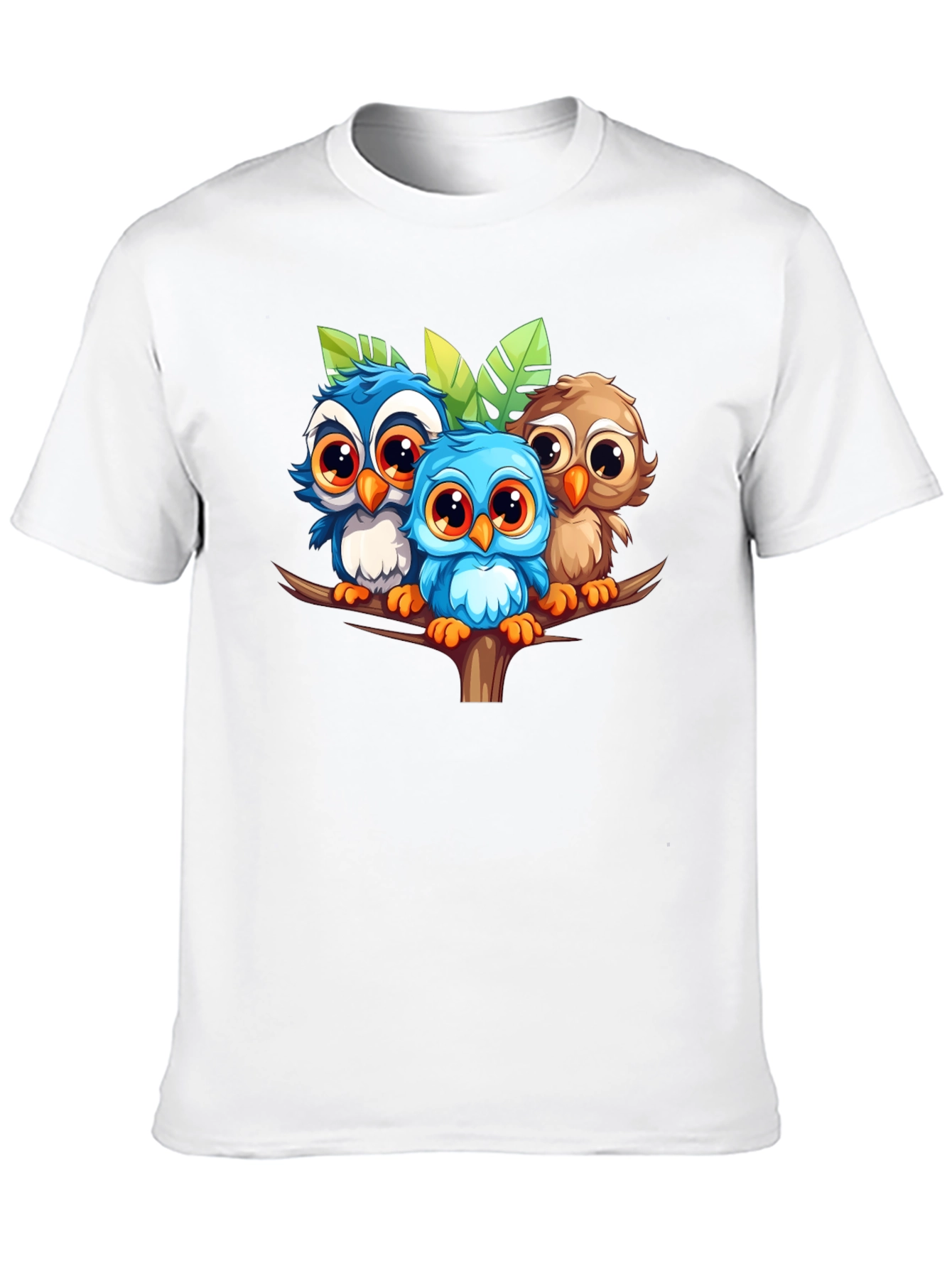 Cute Owls Graphic Tee - Black Unisex T-Shirt