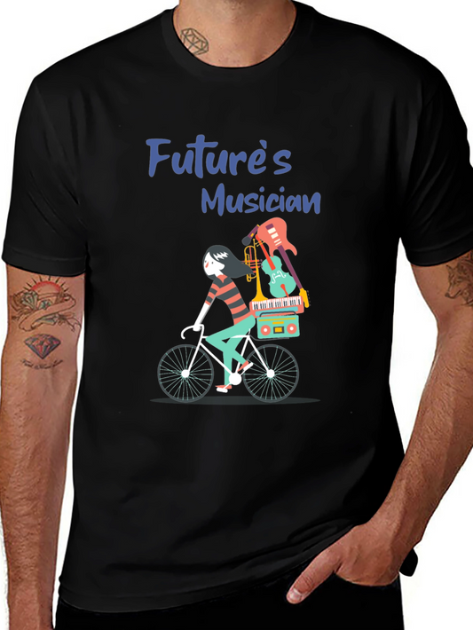 Futures Musician T-Shirt: Cycling with Instruments