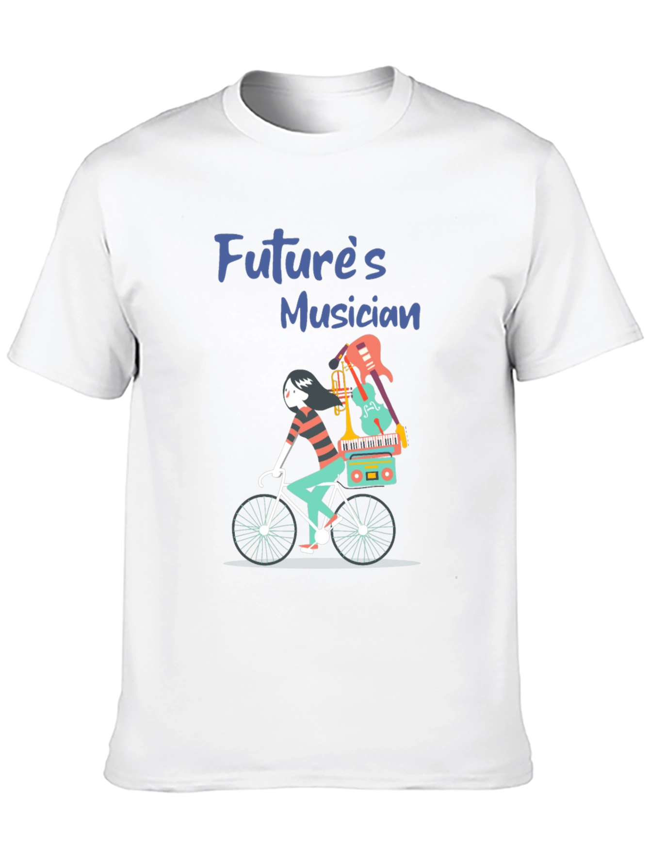 Futures Musician T-Shirt: Cycling with Instruments