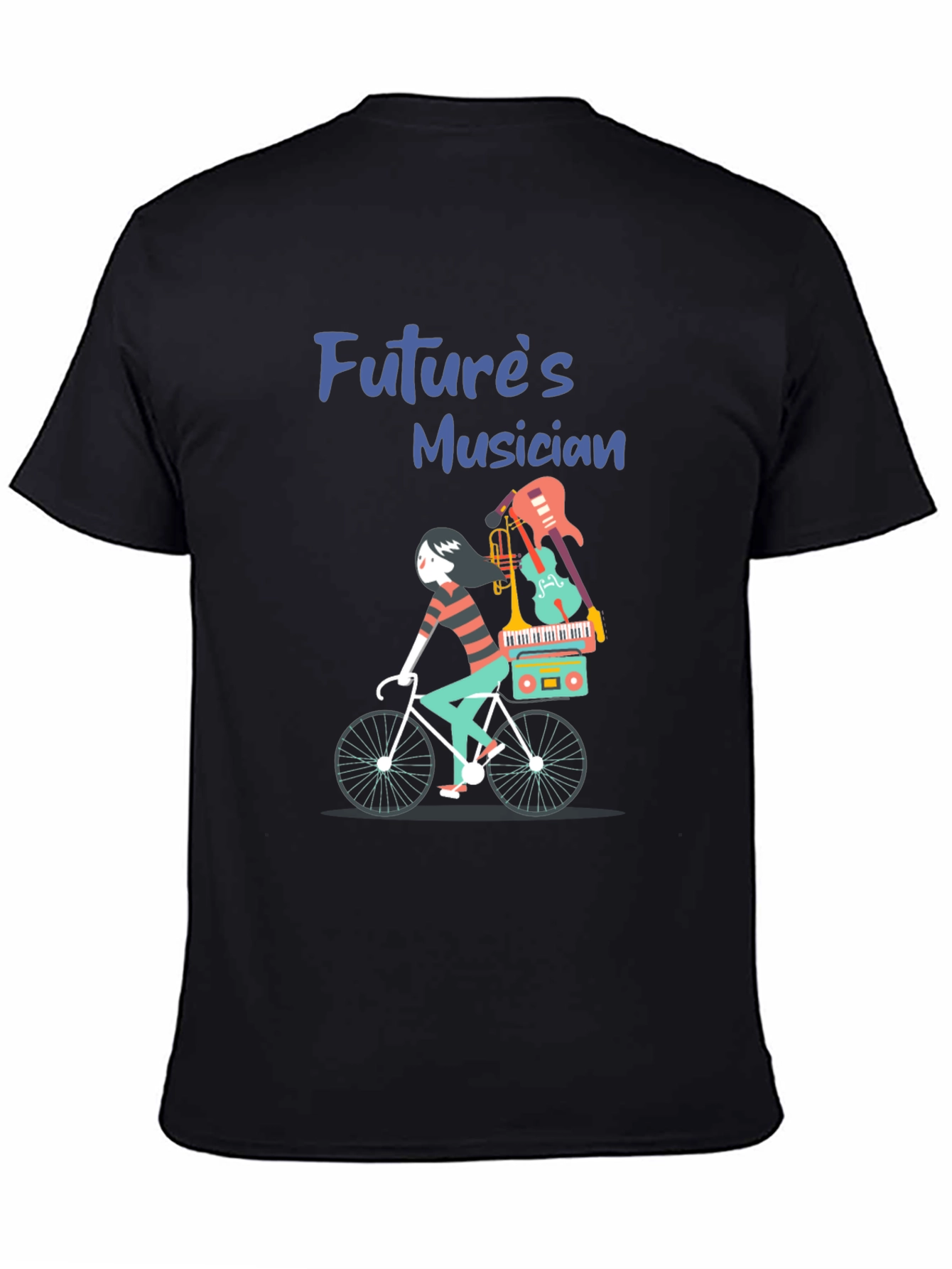 Futures Musician T-Shirt: Cycling with Instruments