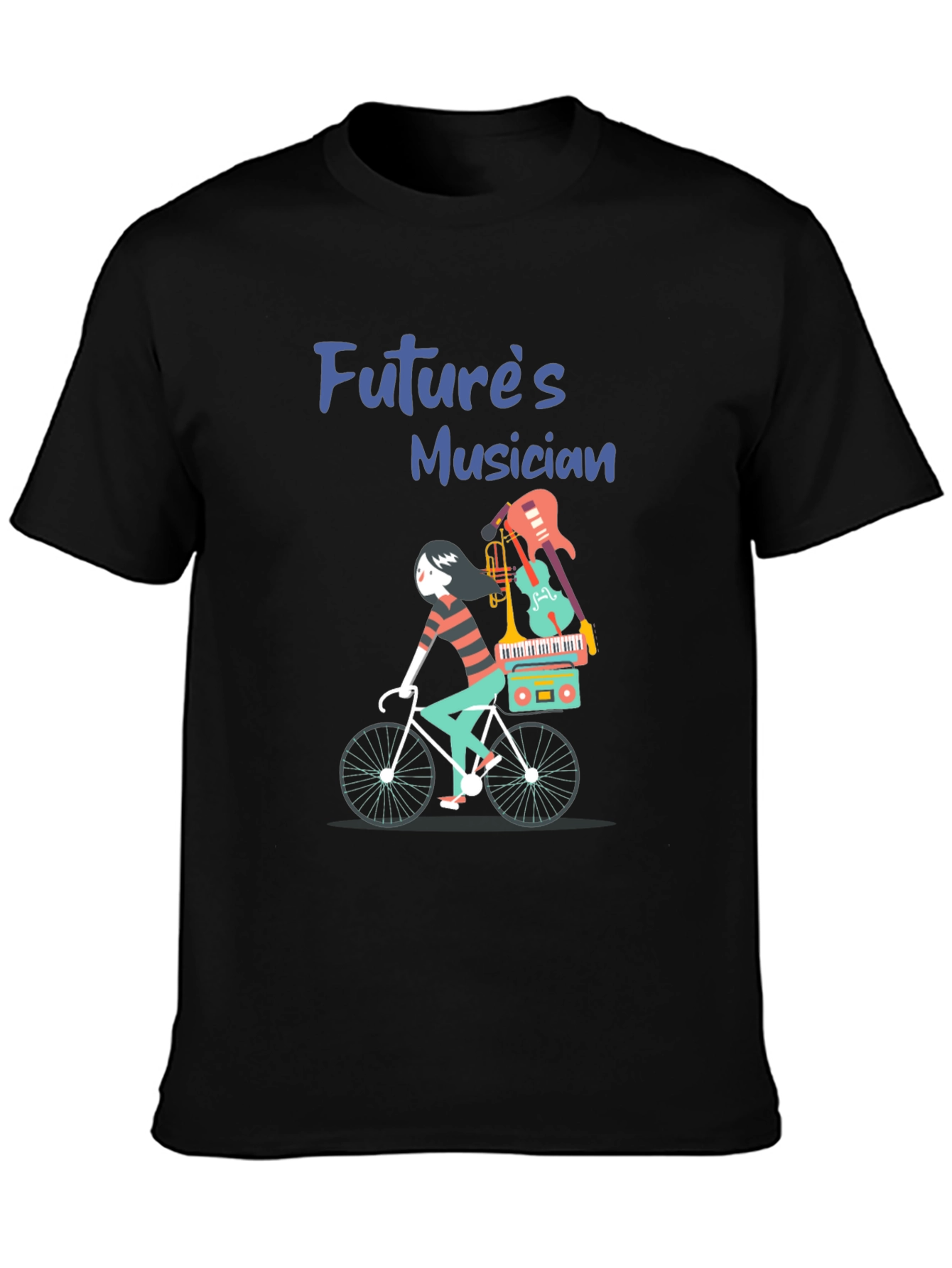 Futures Musician T-Shirt: Cycling with Instruments