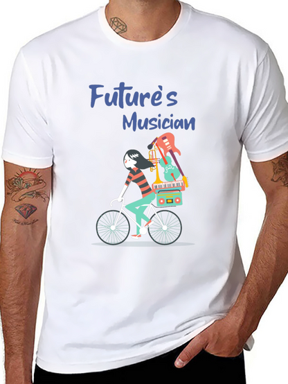 Futures Musician T-Shirt: Cycling with Instruments