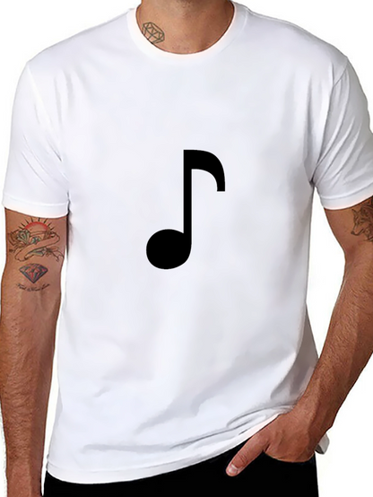 Black Music Note T-Shirt - Stylish Casual Tee