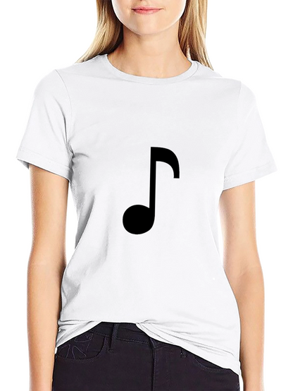 Black Music Note T-Shirt - Stylish Casual Tee