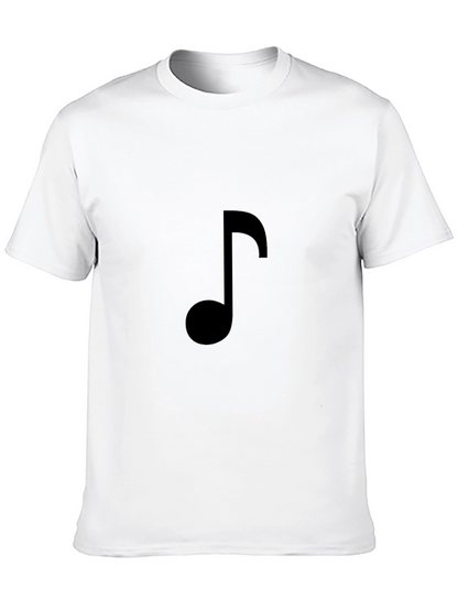 Black Music Note T-Shirt - Stylish Casual Tee