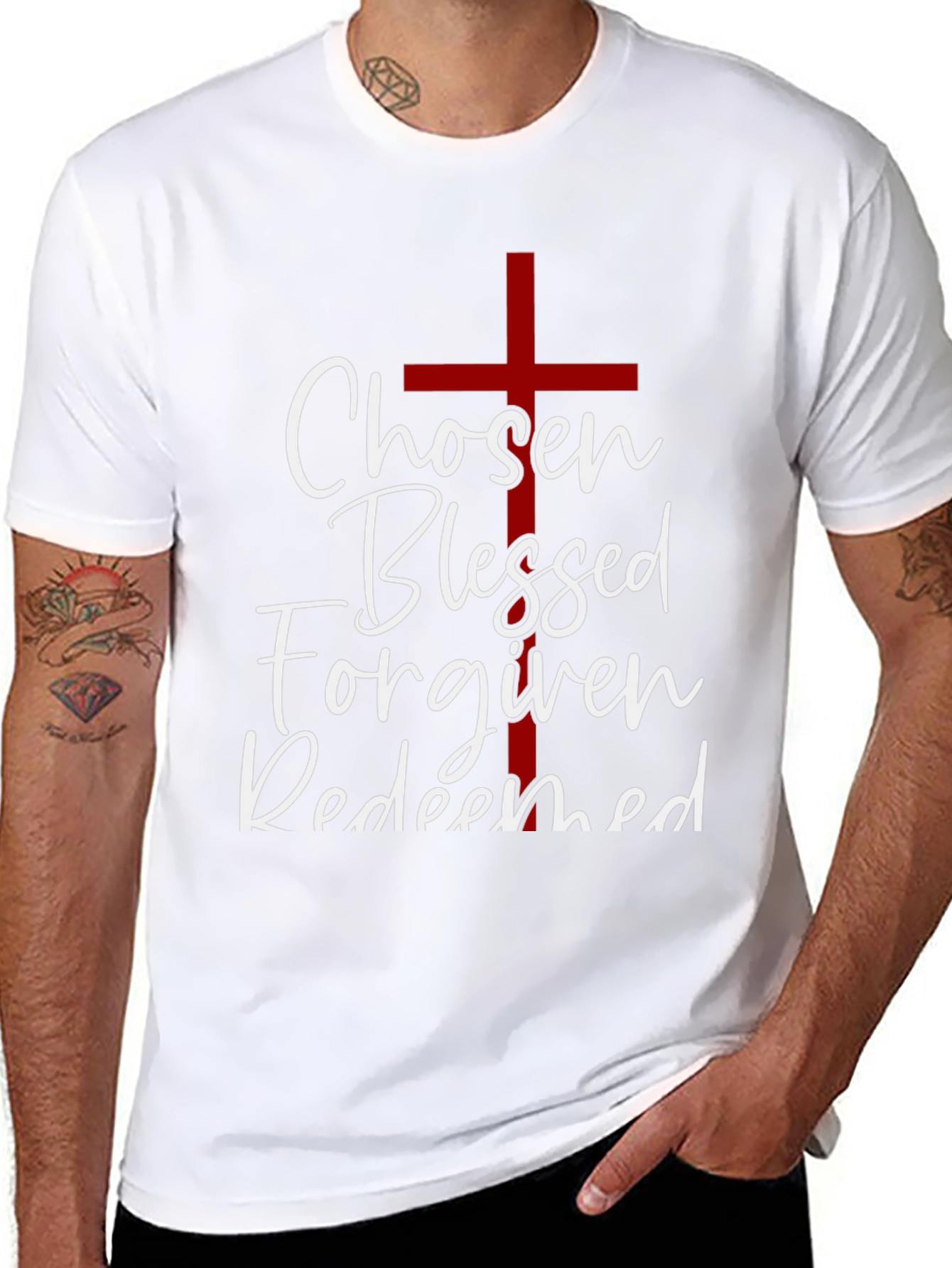 Chosen Blessed Forgiven Redeemed Christian T-Shirt