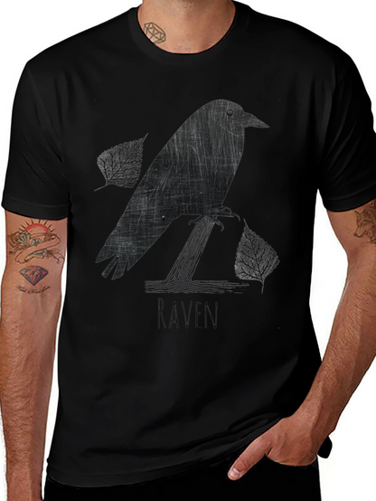 Raven Graphic Tee - Stylish Black Cotton Shirt