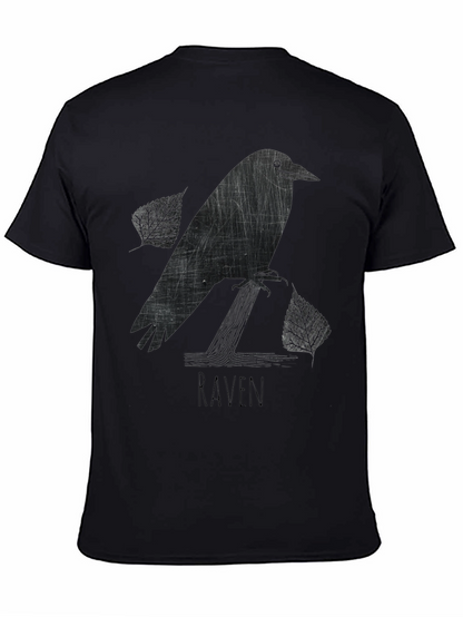 Raven Graphic Tee - Stylish Black Cotton Shirt
