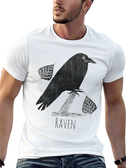 Raven Graphic Tee - Stylish Black Cotton Shirt