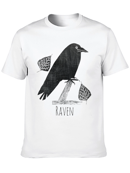 Raven Graphic Tee - Stylish Black Cotton Shirt