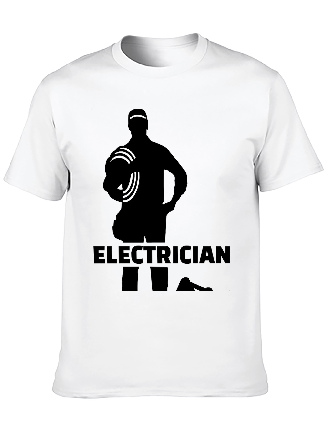 Electrician Silhouette Graphic Black T-Shirt