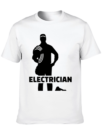 Electrician Silhouette Graphic Black T-Shirt