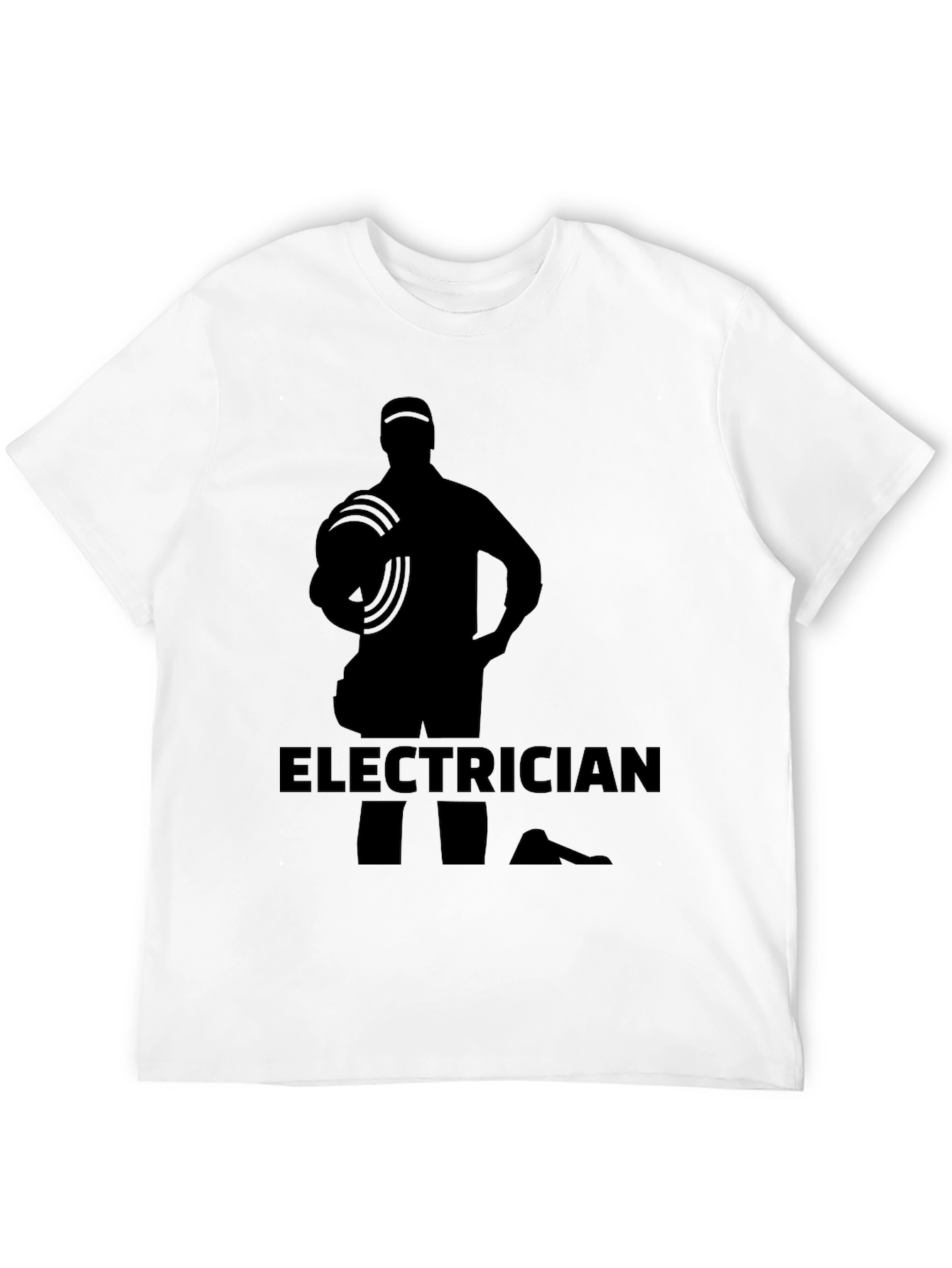 Electrician Silhouette Graphic Black T-Shirt