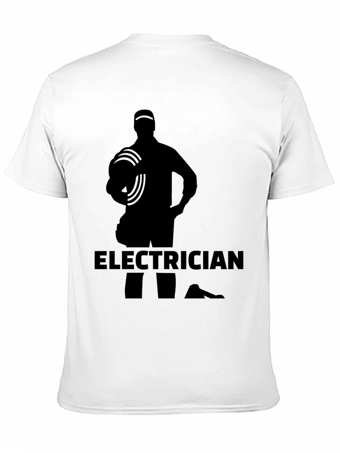 Electrician Silhouette Graphic Black T-Shirt
