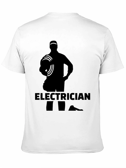Electrician Silhouette Graphic Black T-Shirt