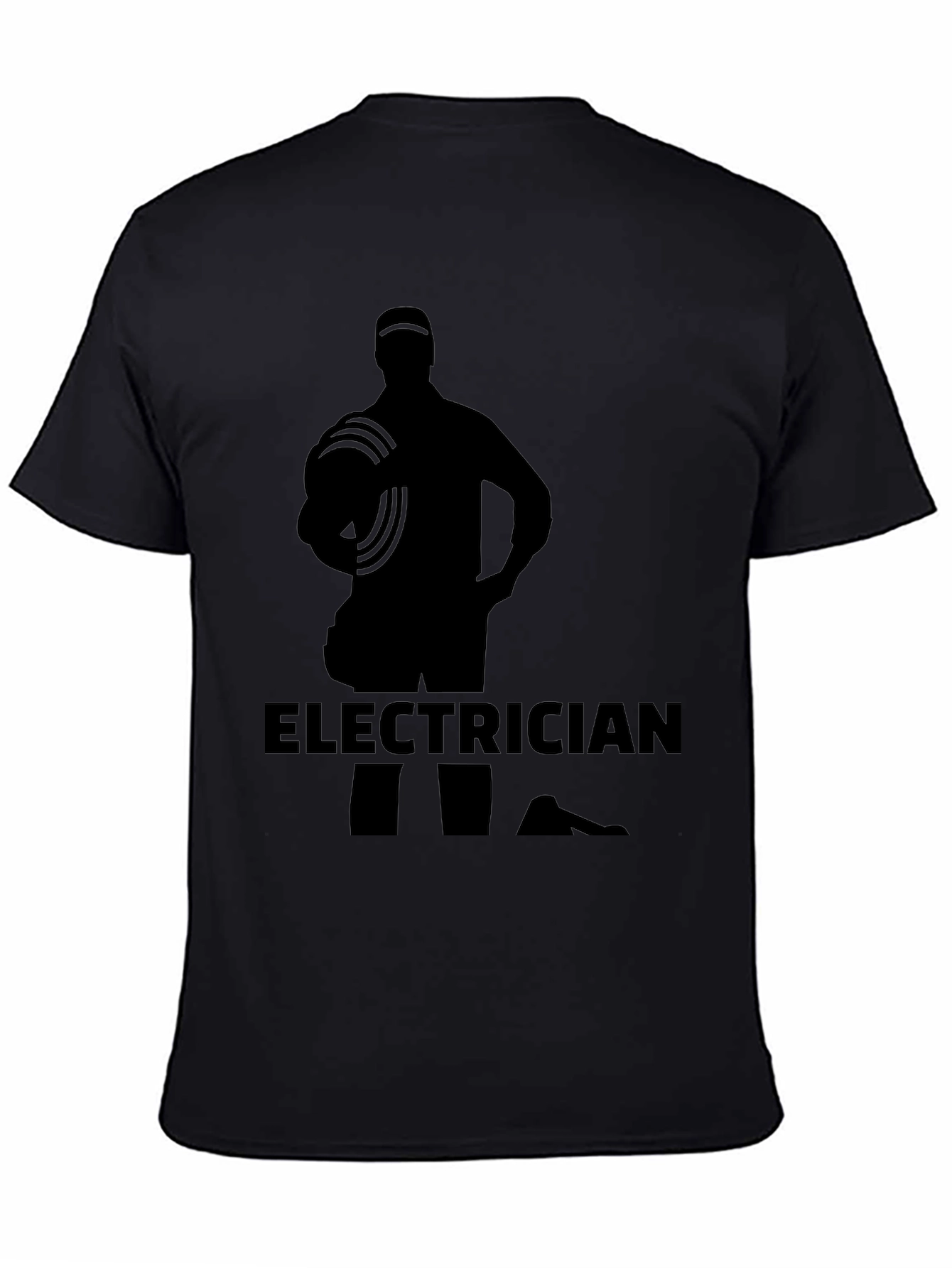 Electrician Silhouette Graphic Black T-Shirt