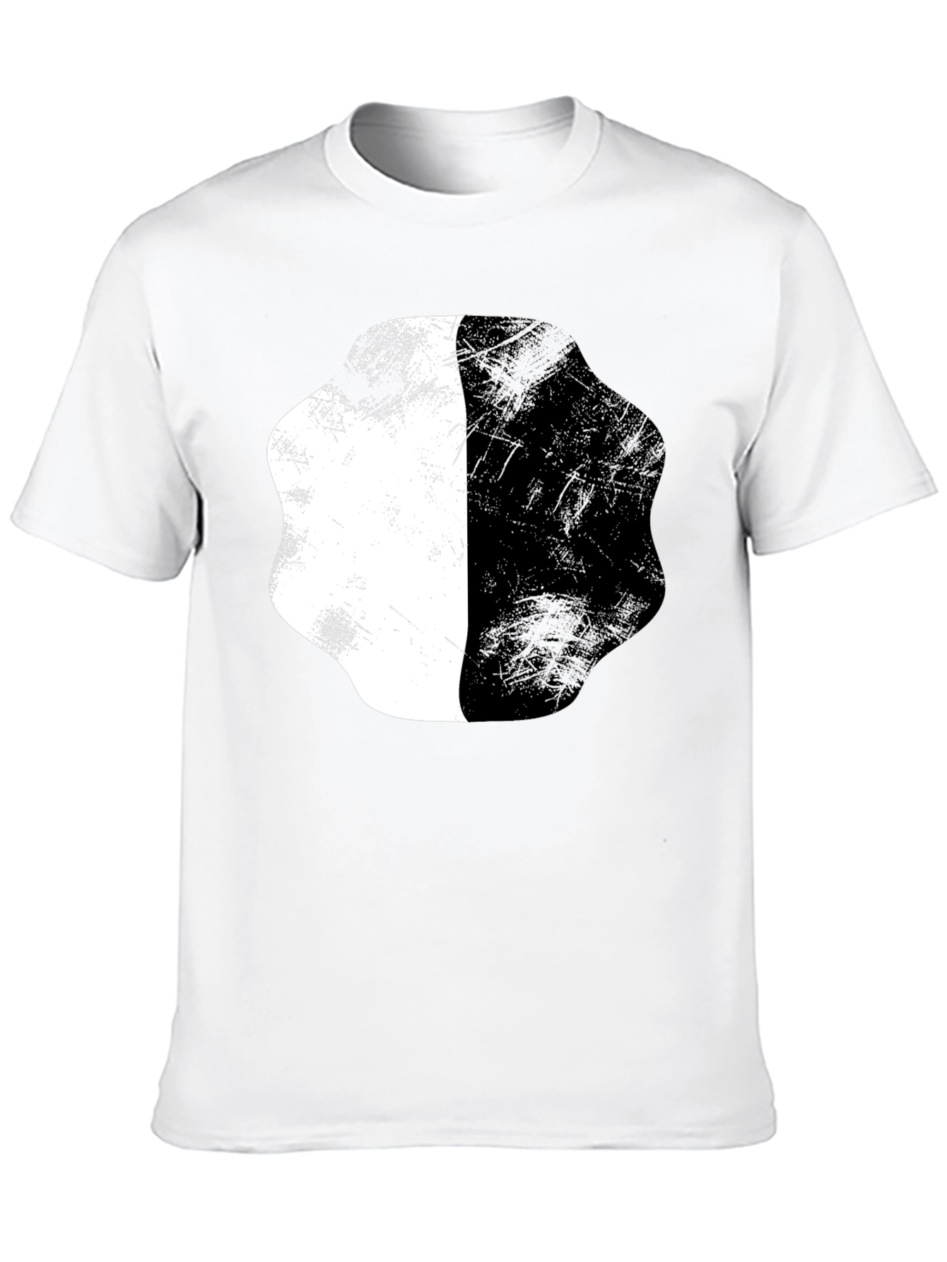 Abstract Half White Half Black Graphic Tee