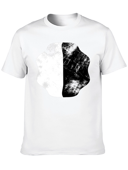 Abstract Half White Half Black Graphic Tee