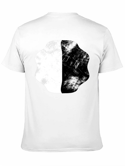Abstract Half White Half Black Graphic Tee