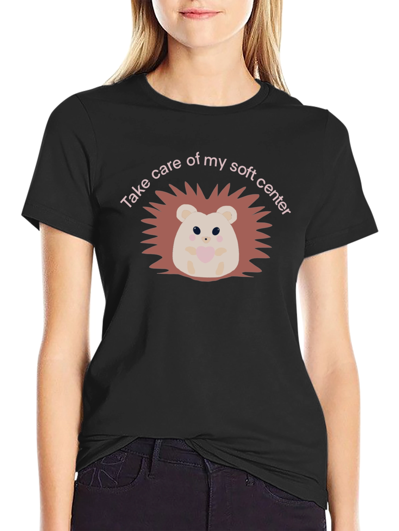 Soft Center Hedgehog Black T-Shirt