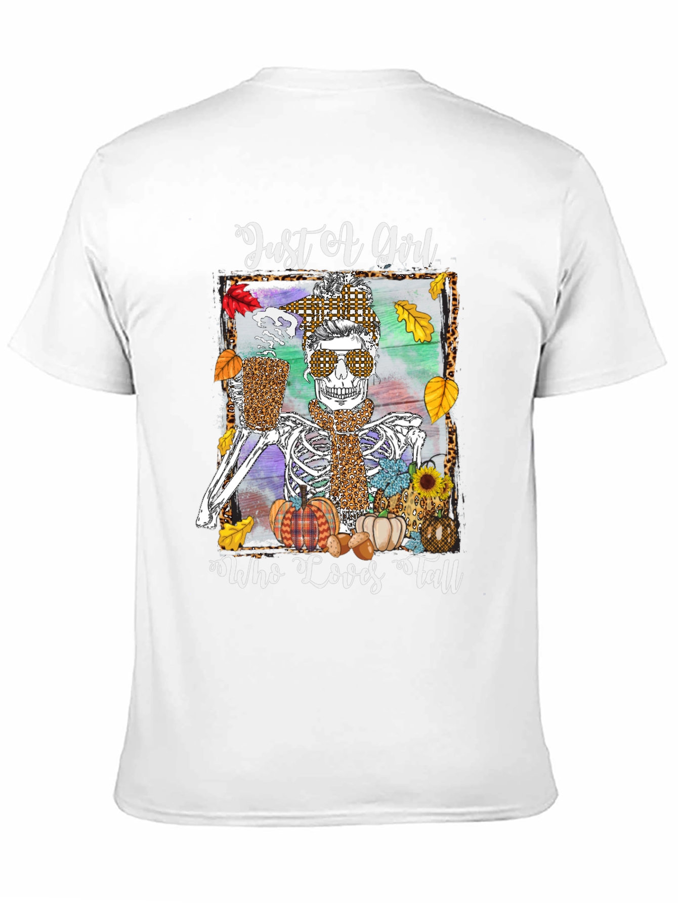 Just A Girl Who Loves Fall Skeleton T-Shirt