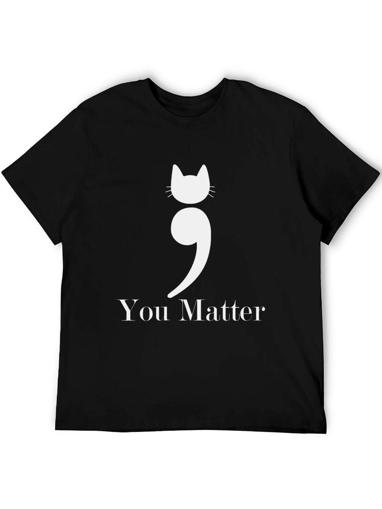 Cat Semicolon You Matter Graphic T-Shirt