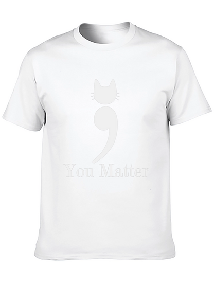 Cat Semicolon You Matter Graphic T-Shirt