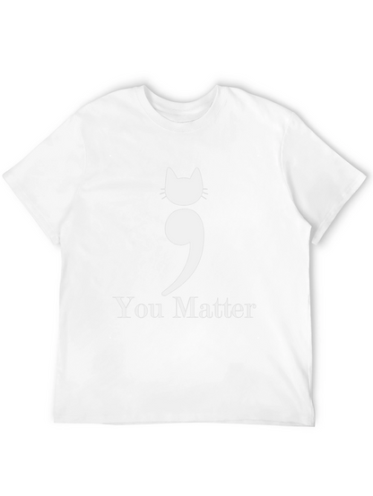 Cat Semicolon You Matter Graphic T-Shirt