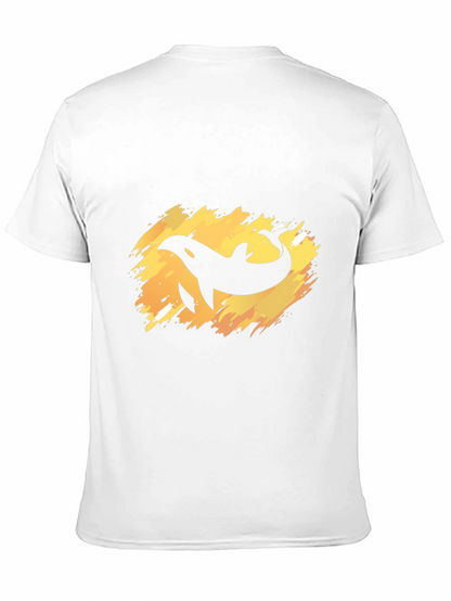 Orca Whale Graphic Tee - Black Cotton T-Shirt