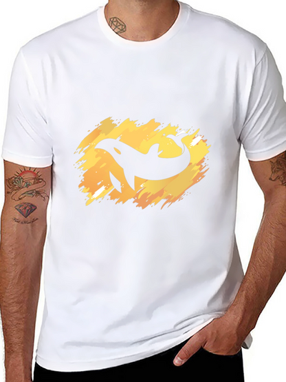 Orca Whale Graphic Tee - Black Cotton T-Shirt