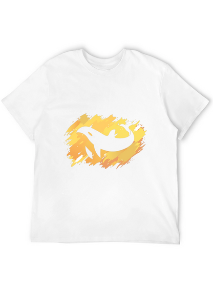 Orca Whale Graphic Tee - Black Cotton T-Shirt