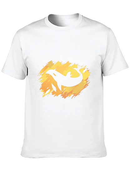 Orca Whale Graphic Tee - Black Cotton T-Shirt