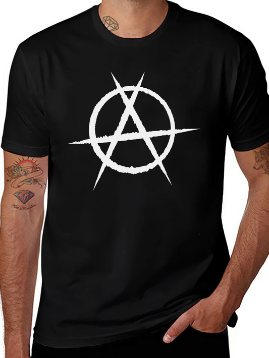 Anarchy Symbol Graphic T-Shirt - Bold Black Tee