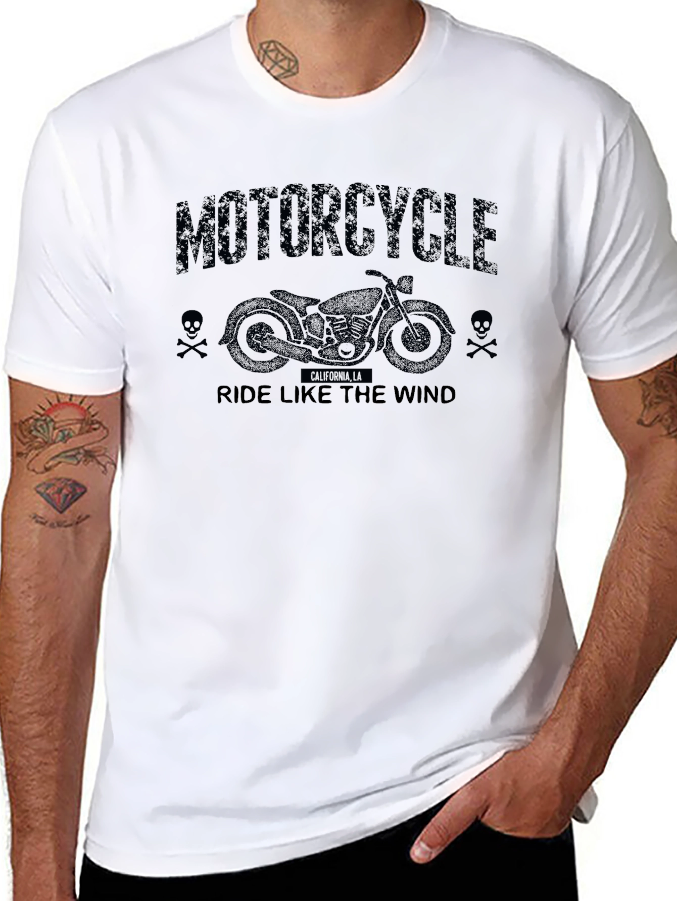 Motorcycle Ride Like the Wind Graphic Tee
