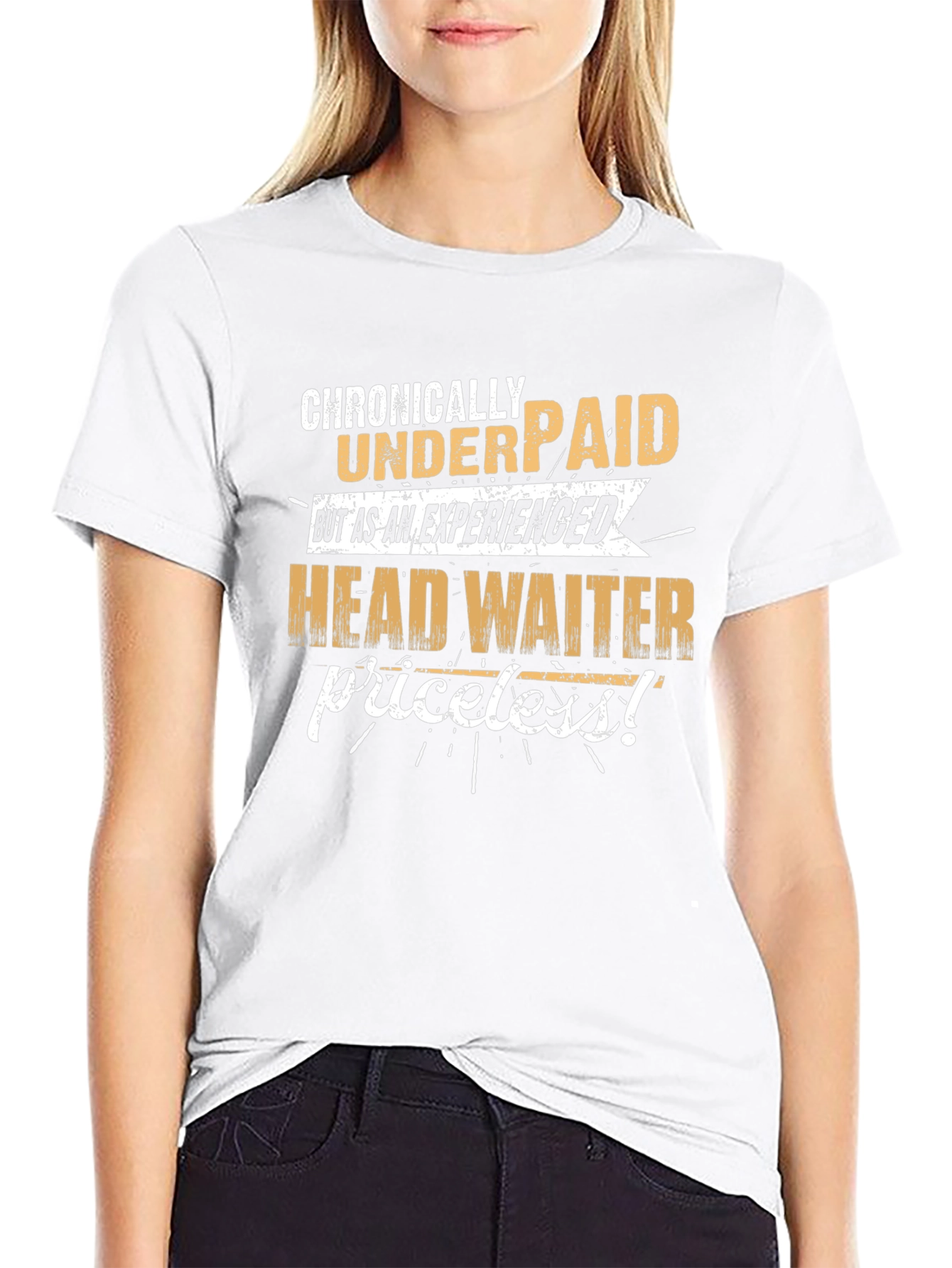 Chronically Underpaid Head Waiter Black T-Shirt