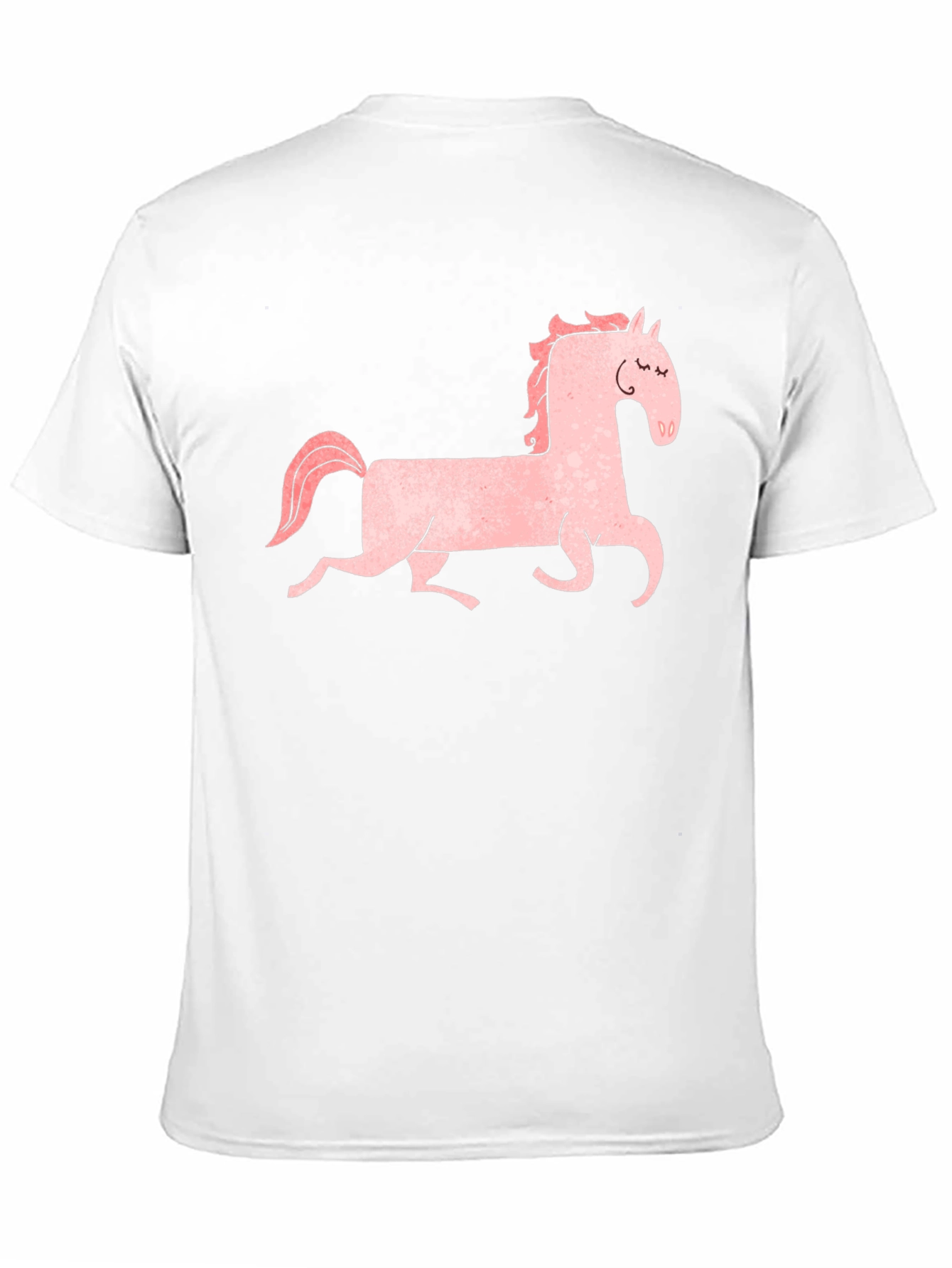 Pink Horse Graphic Tee - Black Cotton Shirt