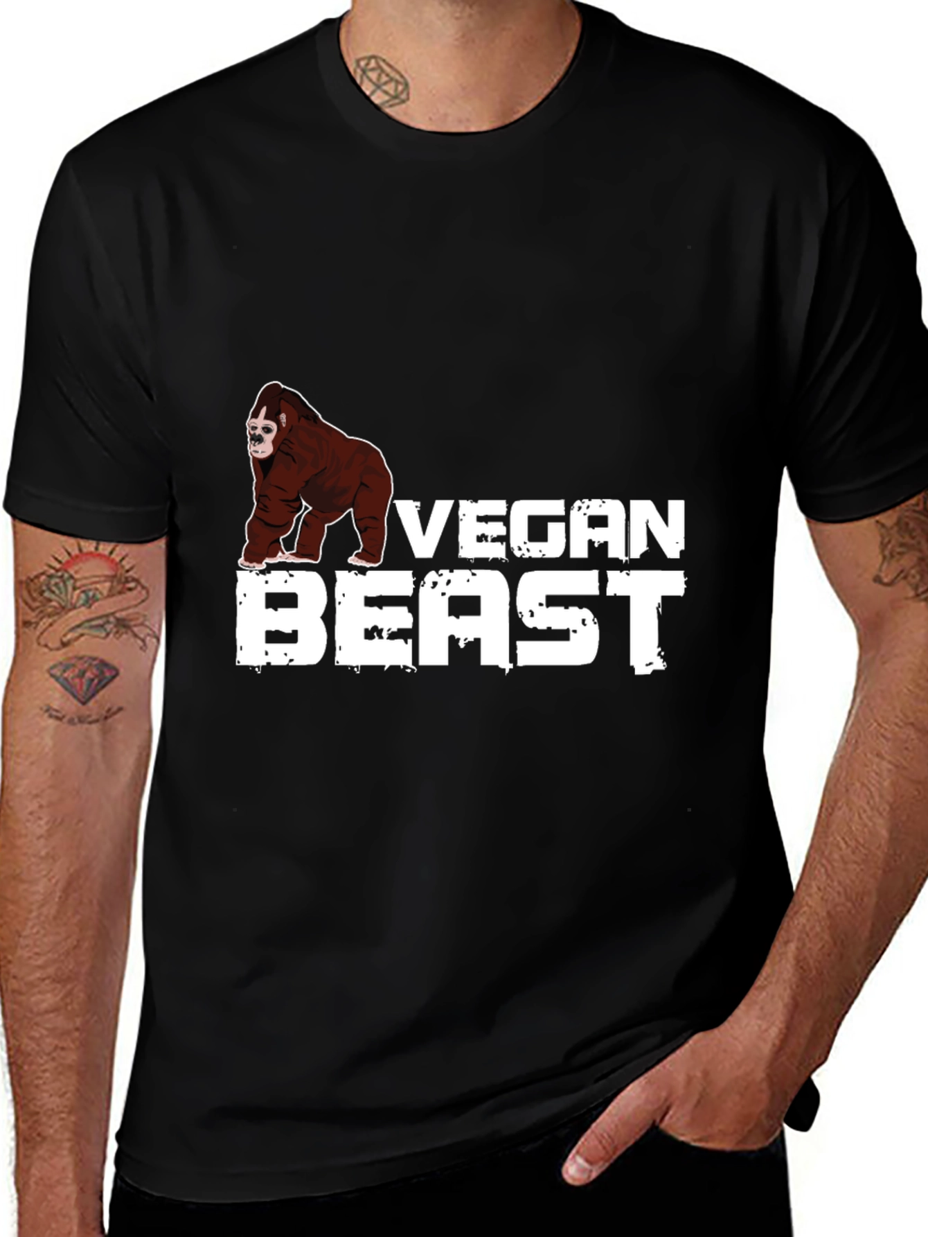 Vegan Beast Graphic Tee - Black