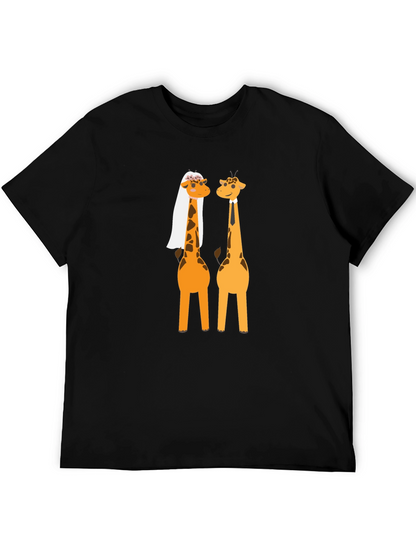 Funny Giraffe Wedding Graphic T-Shirt