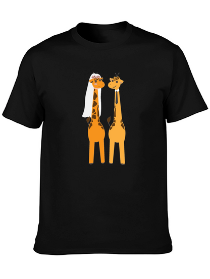 Funny Giraffe Wedding Graphic T-Shirt